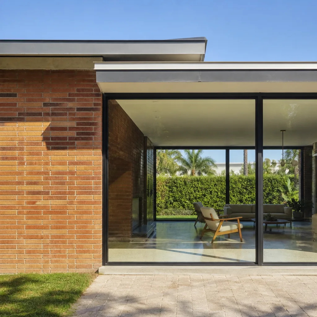 Modern home with floor-to-ceiling window and door installation